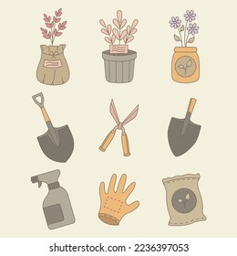 Gardening Elements in Vintage Style