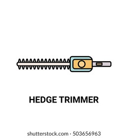 Gardening equipment element. Vector illustration in colorful line art style. Design for icon, logo, emblem. Isolated on background. 