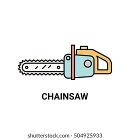 Gardening equipment element. Vector illustration in colorful line art style. Design for icon, logo, emblem. Isolated on background. 