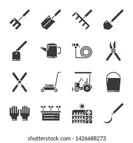 Gardening equipment icon set.Vector illustration
