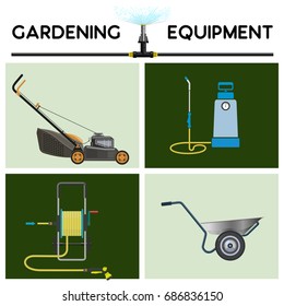 Gardening equipment. Vector illustration