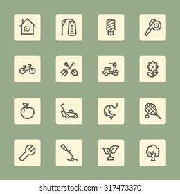 Gardening Equipment Web icons