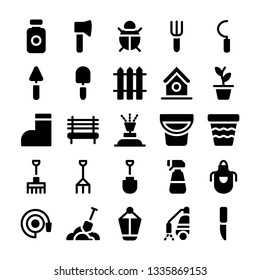 Gardening Equipments Glyph Icons Pack 