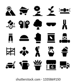 Gardening Equipments Glyph Vectors Pack 