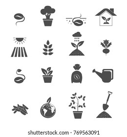 gardening and farm icons set vector