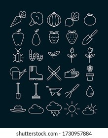 Gardening and Farming Icon Set - Outline