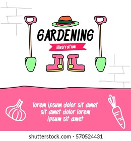 Gardening and farming for kid illustration