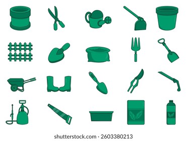 Gardening And Farming Tools Element Set