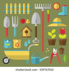 gardening flat illustrator, vector, farm, summer, nature
