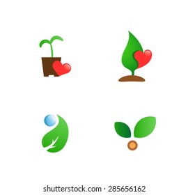 gardening flat vector symbols for branding