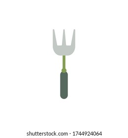 Gardening fork flat vector illustration isolated on a white background.Gardening equipment.