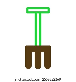 Gardening fork icon. Concept of gardening, farming, and agriculture.