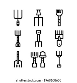 gardening fork icon or logo isolated sign symbol vector illustration - Collection of high quality black style vector icons
