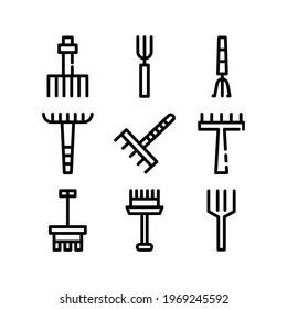 gardening fork icon or logo isolated sign symbol vector illustration - Collection of high quality black style vector icons

