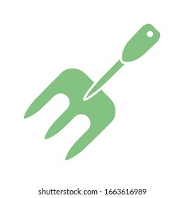 gardening fork icon over white background, silhouette style, vector illustration
