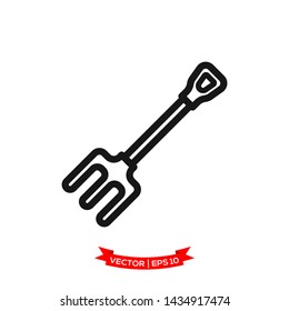 gardening fork icon in trendy flat style 