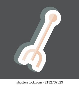 Gardening Fork Sticker in trendy isolated on black background
