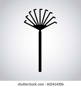 gardening fork tool icon over white background. vector illustration