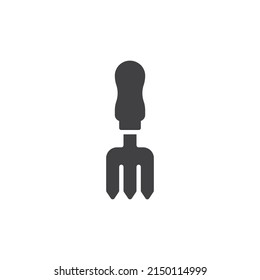 Gartengabel, Vektorsymbol. volles Flachzeichen für mobiles Konzept und Webdesign. Kleine Gartengabel-Symbol. Symbol, Logo-Abbildung. Vektorgrafik