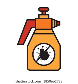 Gardening fumigator line and fill style icon design, garden planting and nature theme Vector illustration