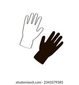 Gardening gloves black and white linear illumination