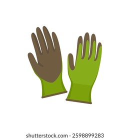 Gardening gloves isolated on white background. Vector cartoon flat illustration. 