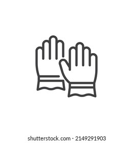 Gardening gloves line icon. linear style sign for mobile concept and web design. Gloves outline vector icon. Symbol, logo illustration. Vector graphics