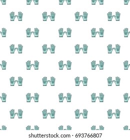 Gardening gloves pattern in cartoon style. Seamless pattern vector illustration
