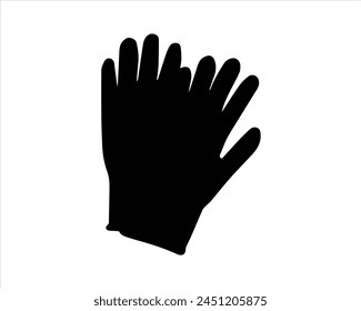 Gardening gloves silhouette vector on white background