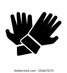 gardening gloves solid black vector icon