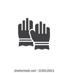 Gartenhandschuhe, Vektorsymbol. volles Flachzeichen für mobiles Konzept und Webdesign. Handschuhe Symbol für die Glyphe. Symbol, Logo-Abbildung. Vektorgrafik