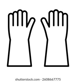 Gardening Gloves Vector Line Icon Design
