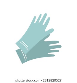 Gardening gloves for work isolated on white background. Flat vector illustration. Farming hand protection, gloves safety.
