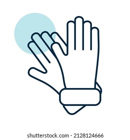 Gardening gloves for work isolated vector icon. Farming hand protection, gloves safety. Graph symbol for agriculture, garden and plants web site and apps design, logo, app, UI