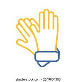 Gardening gloves for work isolated vector icon. Farming hand protection, gloves safety. Graph symbol for agriculture, garden and plants web site and apps design, logo, app, UI