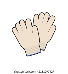 Gardening gloves for work isolated. Vector image

