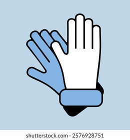 Gardening gloves for work isolated vector icon. Farming hand protection, gloves safety. Graph symbol for agriculture, garden and plants web site and apps design, logo, app, UI