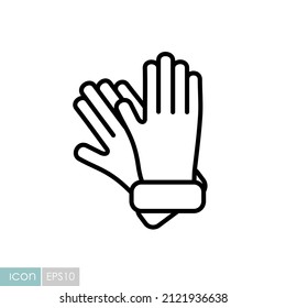 Gardening gloves for work vector icon. Farming hand protection, gloves safety. Graph symbol for agriculture, garden and plants web site and apps design, logo, app, UI