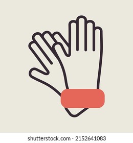 Gardening gloves for work vector icon. Farming hand protection, gloves safety. Graph symbol for agriculture, garden and plants web site and apps design, logo, app, UI