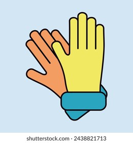 Gardening gloves for work vector icon. Farming hand protection, gloves safety. Graph symbol for agriculture, garden and plants web site and apps design, logo, app, UI