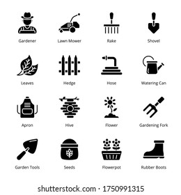 Gardening glyph Icons - Vectors