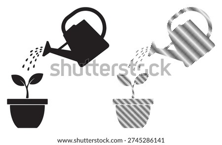 Gardening growth concept vector, botanical care illustration, nature cultivation symbol