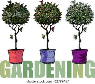 gardening - handmade based vector illustration