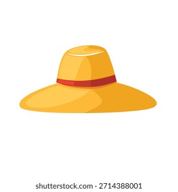 Icono de sombrero de jardinería Vector, Ilustración vectorial de sombrero de paja, ícono de sombrero de agricultor, sombrero de paja arte de Clip Perfecto para proyectos de agricultura, jardinería y diseño agrícola.