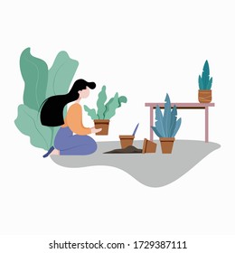 Gardening at home during quarantine.  