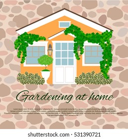 Gardening at home. Planting gardens. Vector illustration.