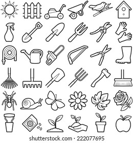 Gardening icon collection - vector illustration 