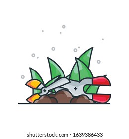 Gardening Icon Design Illustration Cartoon Style Suitable eb Landing Page, Banner, Flyer, Sticker, Wallpaper, Background