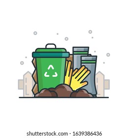 Gardening Icon Design Illustration Cartoon Style Suitable eb Landing Page, Banner, Flyer, Sticker, Wallpaper, Background