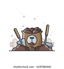 Gardening Icon Design Illustration Cartoon Style Suitable eb Landing Page, Banner, Flyer, Sticker, Wallpaper, Background